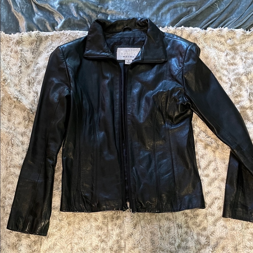 Wilsons Leather Women's Glossy Black Jacket